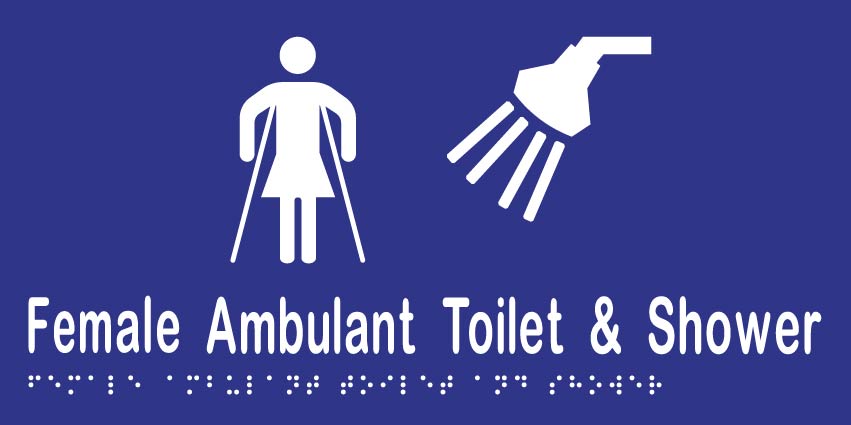 Female Ambulant Toilet & Shower 300mmW x 150mmH