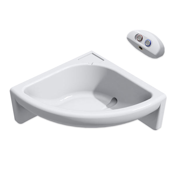 Wallgate Solid Surface Corner Wash Basin RH Only