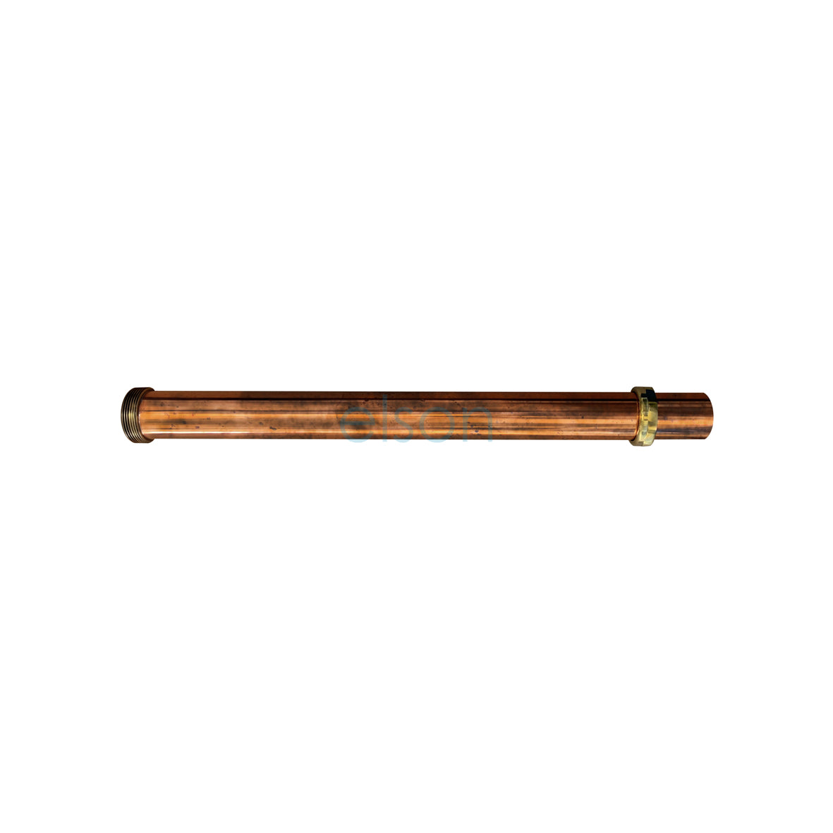 Copper drain rod with nut and rubber, olive copper finish, 50mm x 600mm.