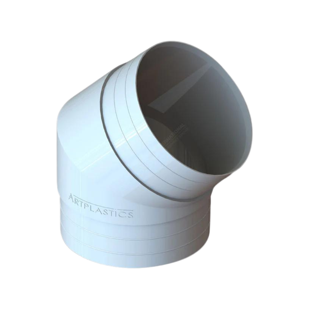 A white plastic downpipe elbow fitting from the Classic Downpipes collection.