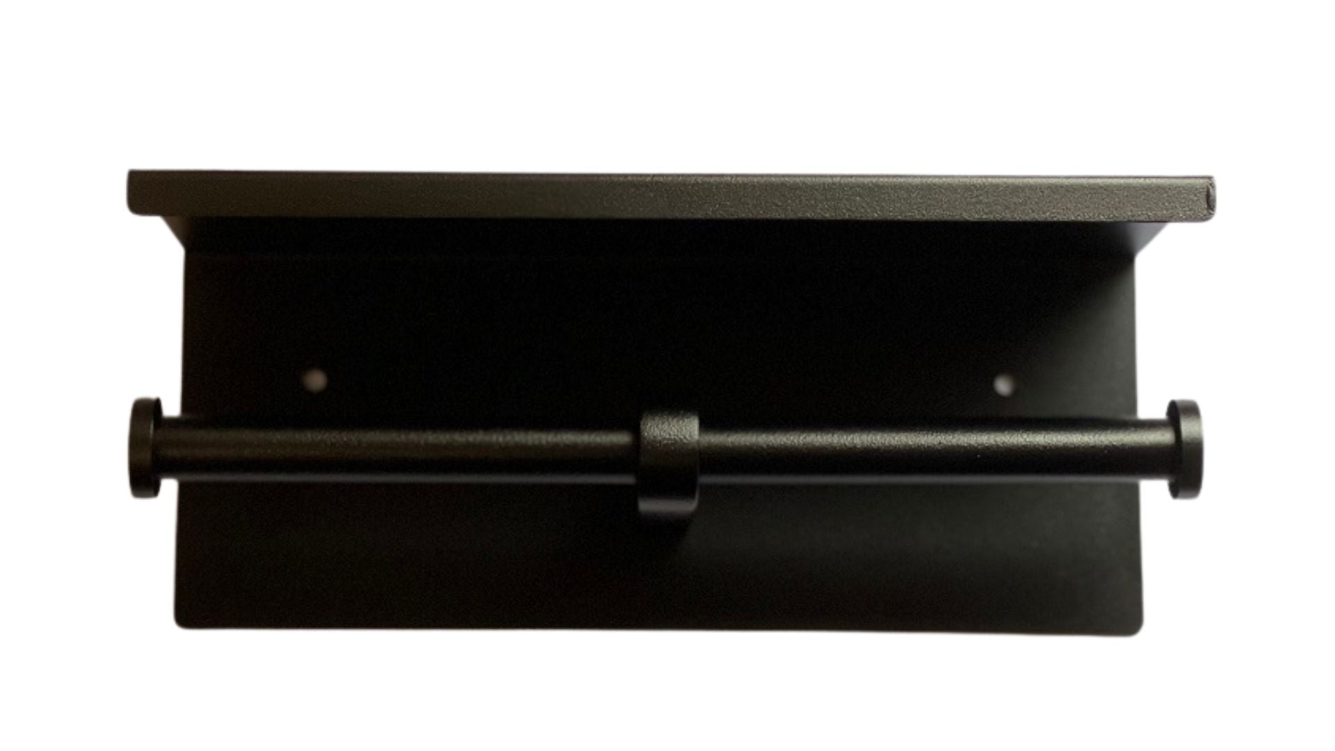 Double Toilet Roll Holder with Shelf Top in Designer Black
