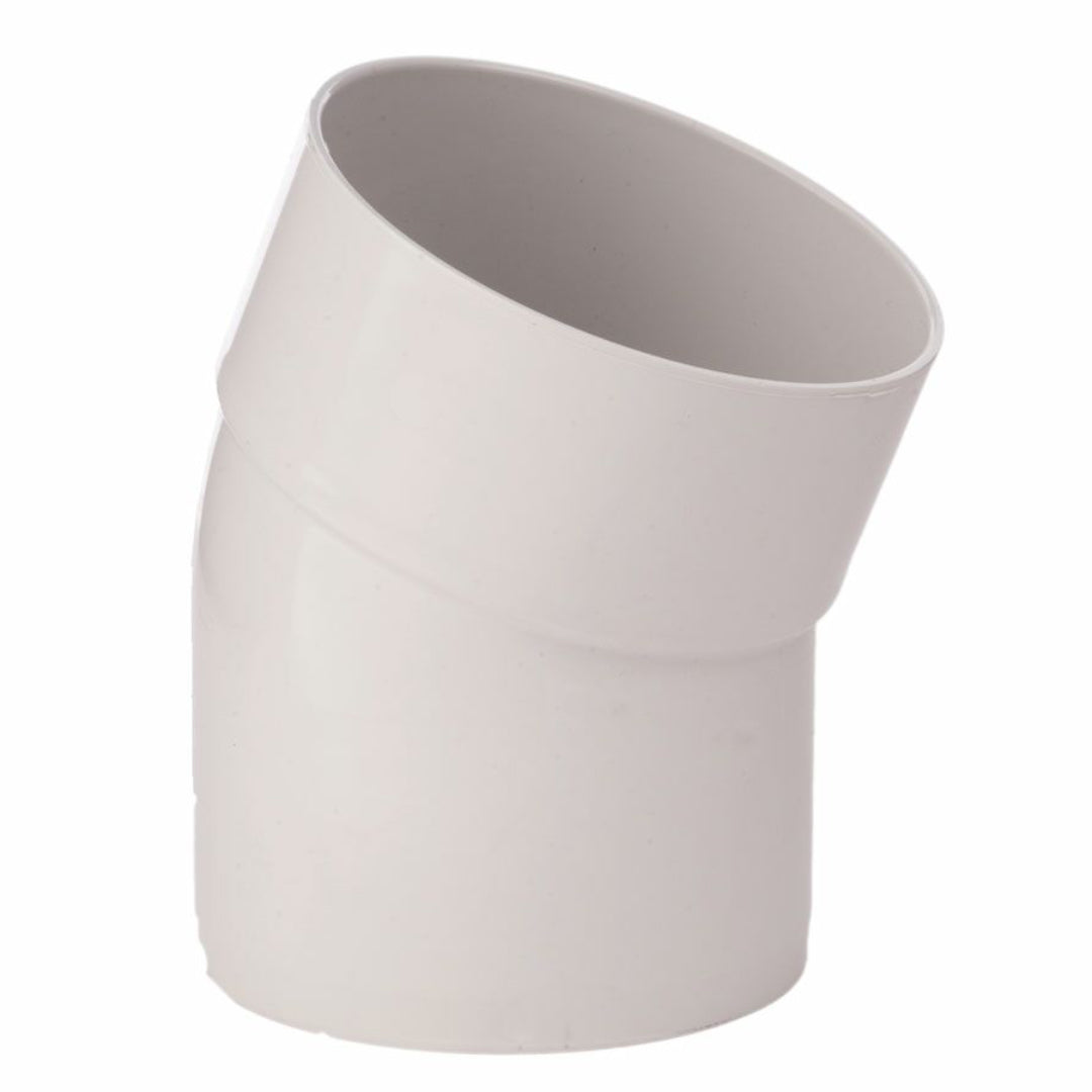 A beige 30 degree male and female plain pipe bend.