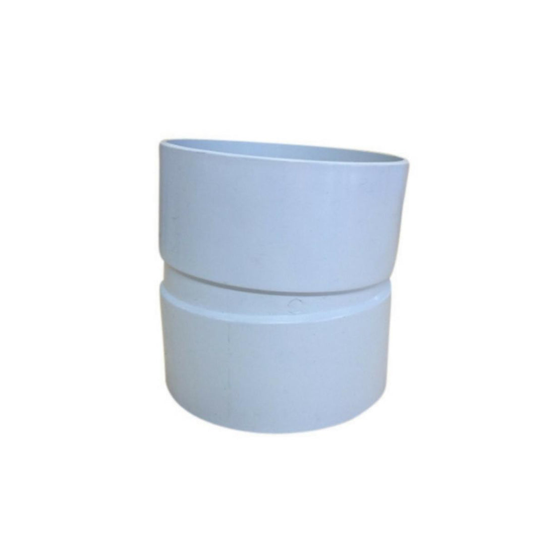 A white, cylindrical plumbing part, possibly a bathtub accessory or component.