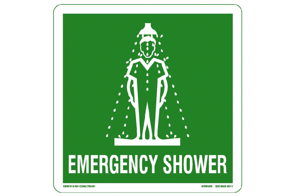 250×250 Emergency Eye Wash and/ or Shower Sign – Poly - due into warehouse last week of February.