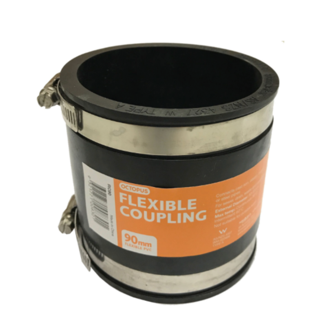 Flexible Coupling 90mm to 90mm PVC
