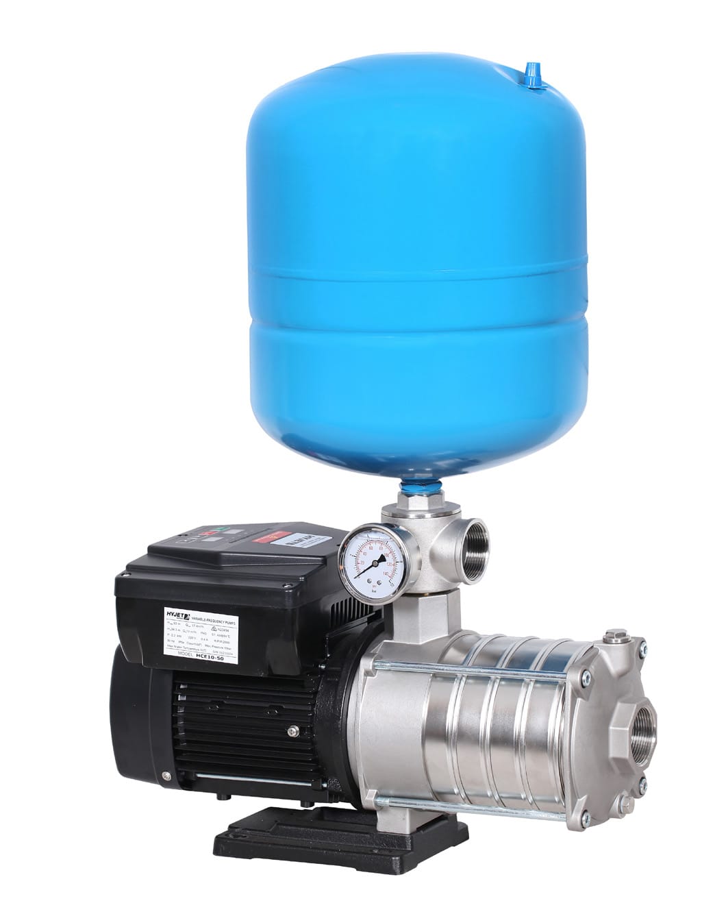 Hyjet VSD Horizontal Multistage Pressure Pump - 2.2kW, 415V 3 Phase, 10m³/h, 46m Head