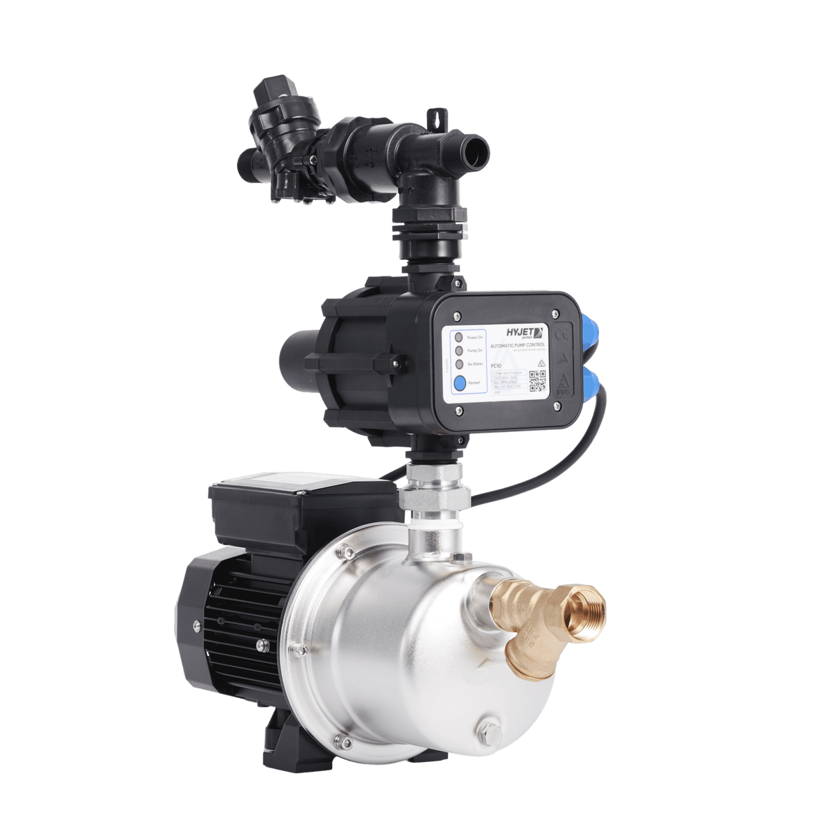 Hyjet Hydraulic Rain to Mains Changeover Pump System - 370W, 240V, 200kPa Mains Limit