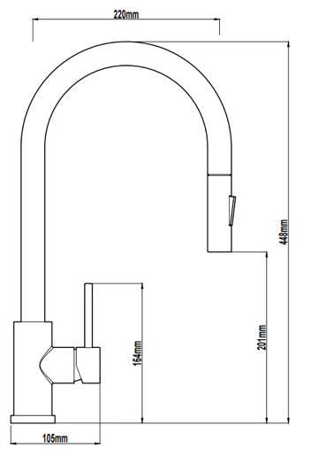 Bluegum Chrome Pull Out Sink Mixer | Stainless Steel 304
