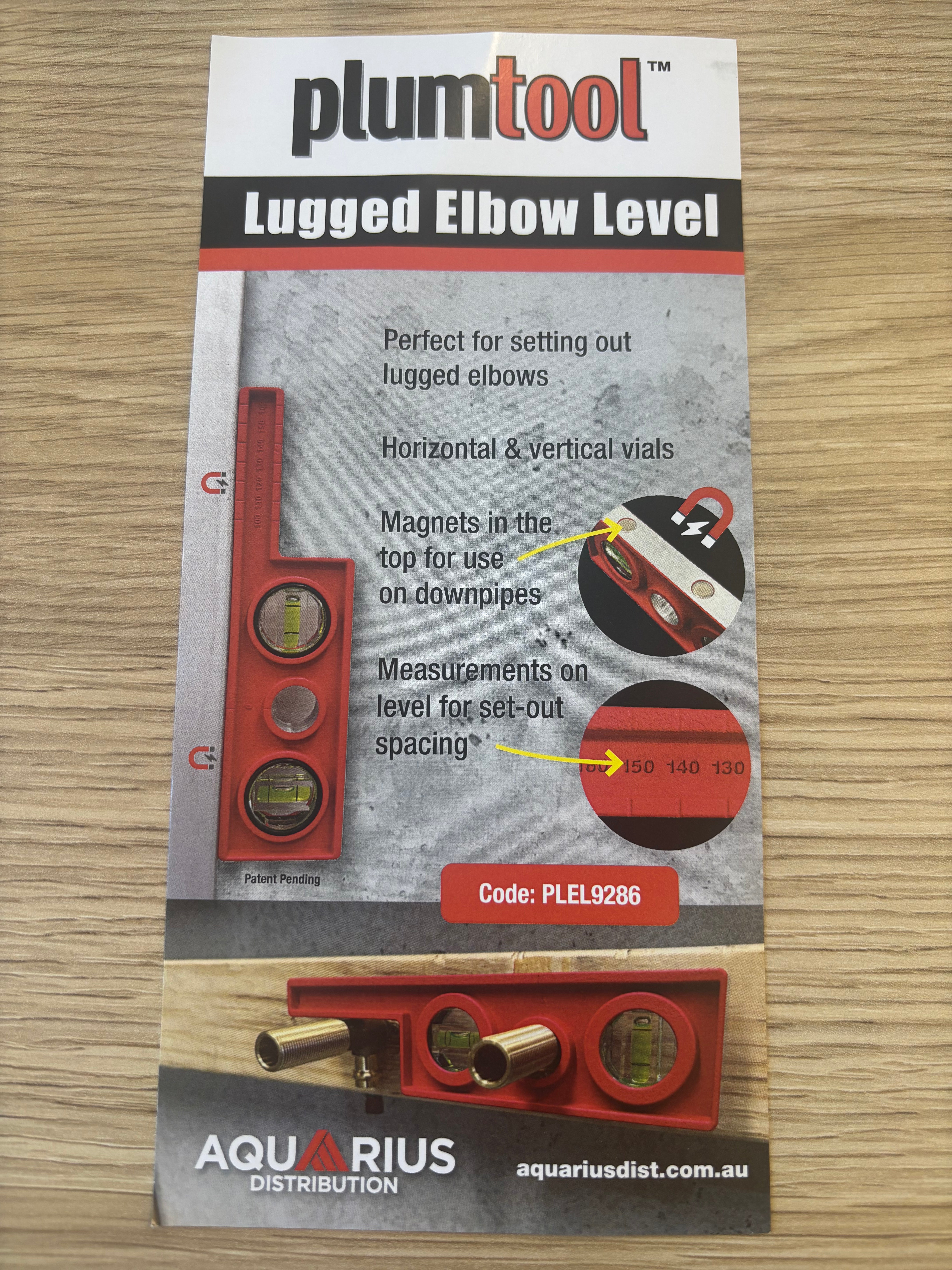 Lugged Elbow Level Plumtool PLEL9286