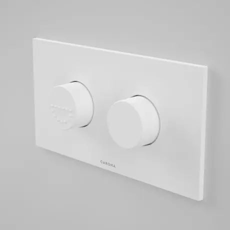 Invisi Series II® Round Dual Flush Plate & Raised Care Buttons (Plastic) White