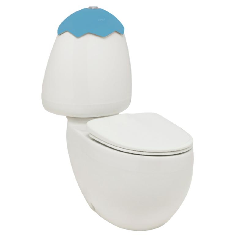 Egg Junior Close Coupled Suite, Blue Cistern Lid, Standard Pan Connector