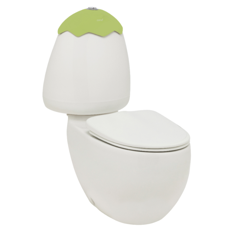 Egg Junior Close Coupled Suite, Kiwi Cistern Lid, Standard Pan Connector