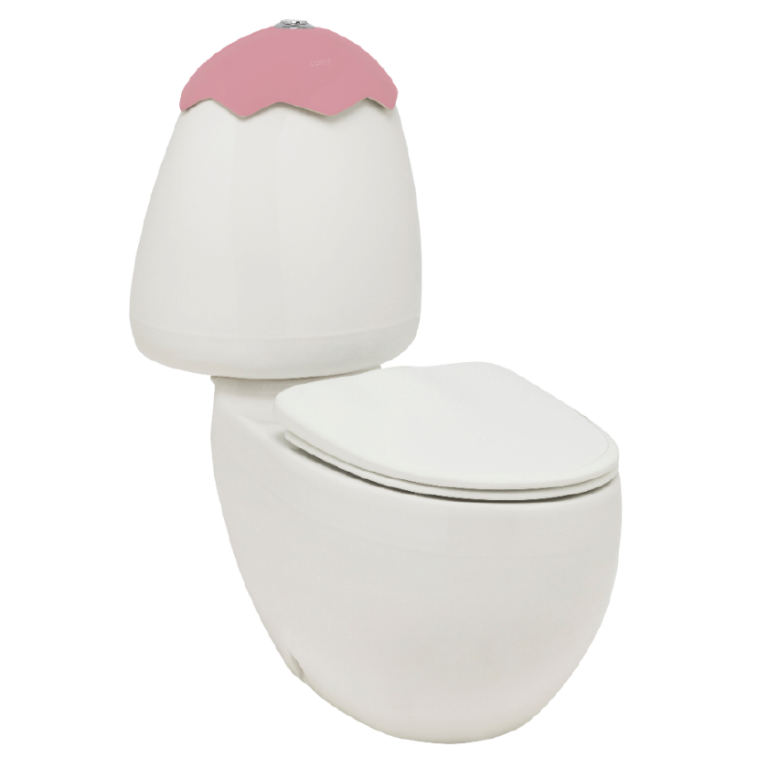 Egg Junior Close Coupled Suite, Pink Cistern Lid, Standard Pan Connector