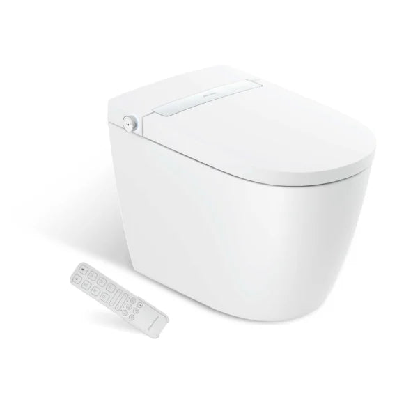 Wall Faced Rimless Smart Toilet Suite with Bidet, Heated Seat, UV Sterilisation & Warm Air Dryer — WELS 4 Star