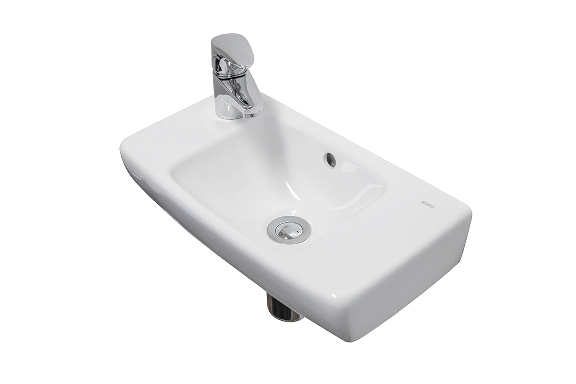 Kolo Nova Pro Rectangular Wash Basin 450 – 1 x Taphole 1 x Overflow