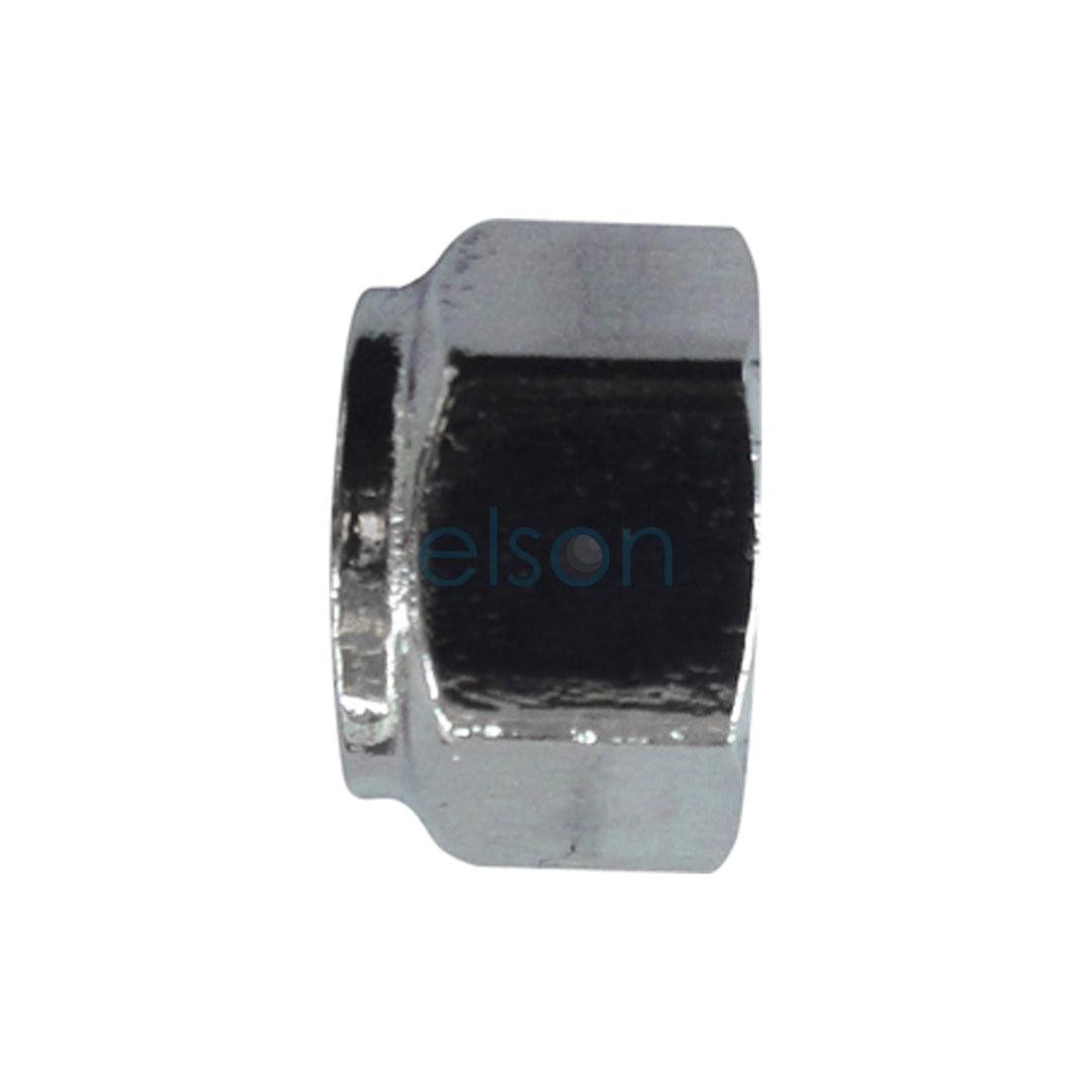 A chrome-plated Kinco nut with a metallic finish, designed for plumbing fittings.
