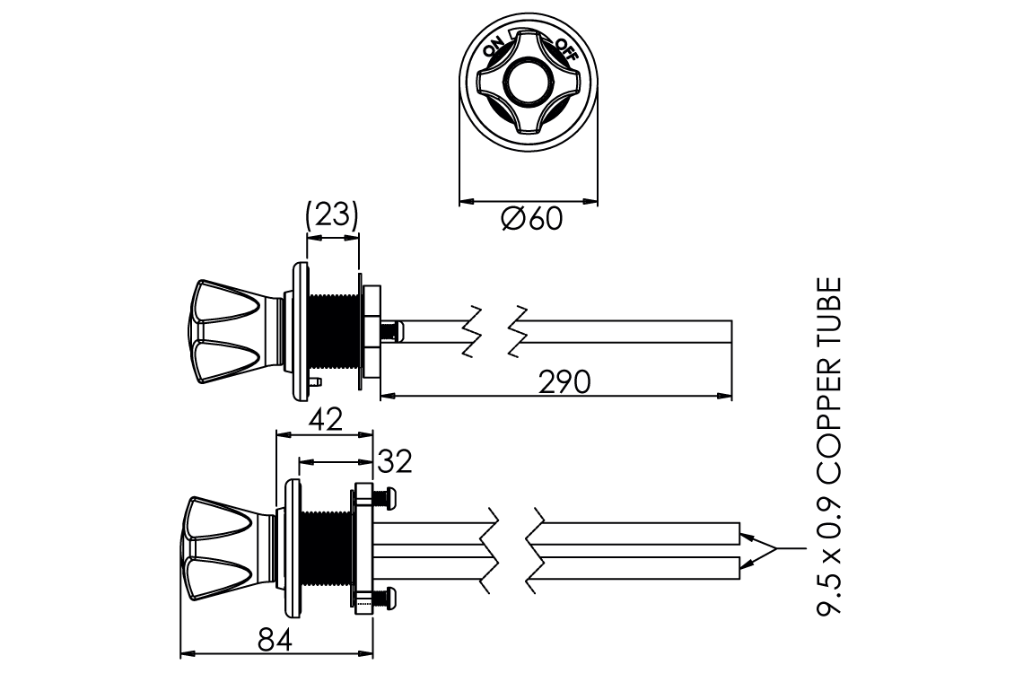 Slimline Front Panel Valve – Water