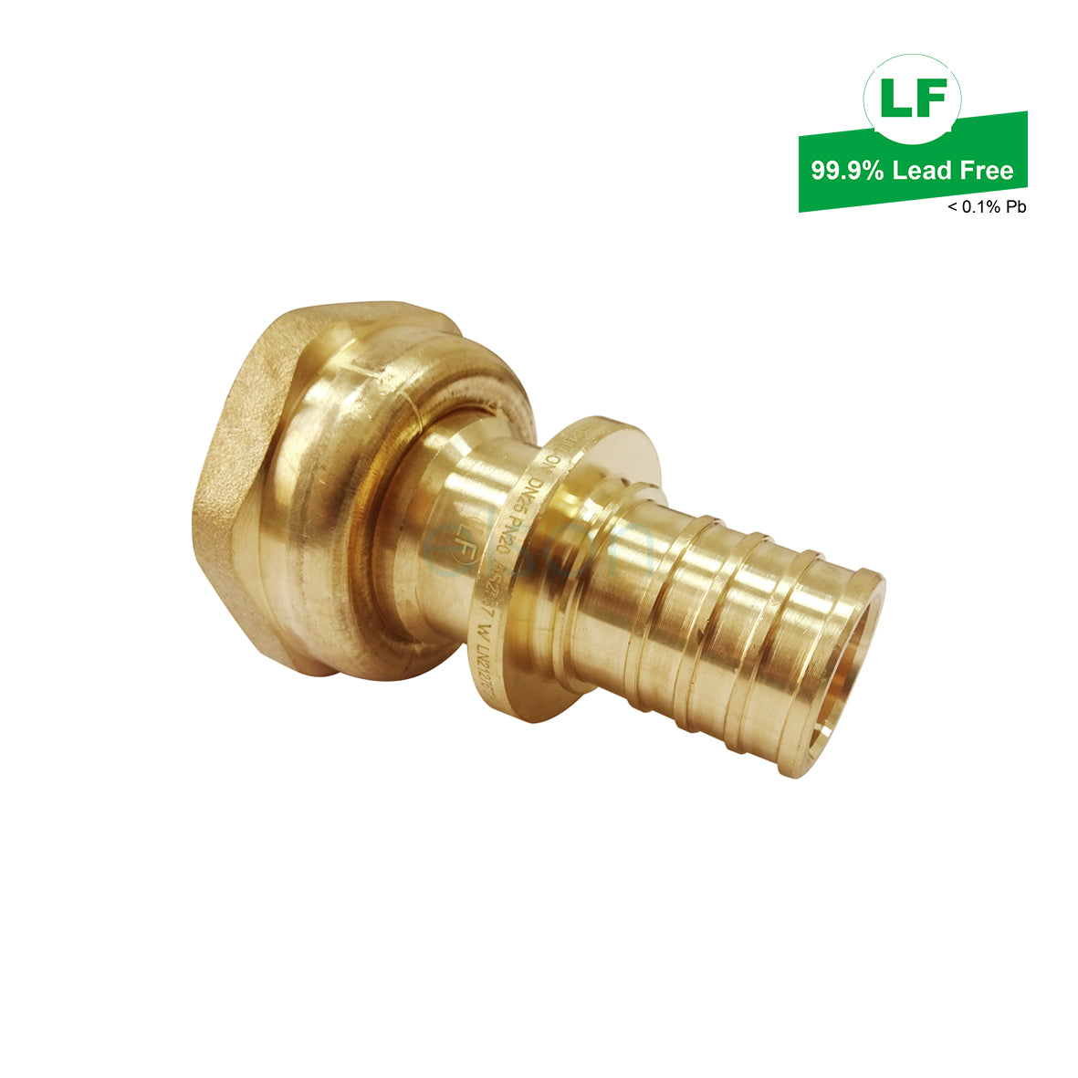 LF UNION BALL VALVE ADAPTOR LF DR BRASS 25MM PULL-ON PEX LF72305