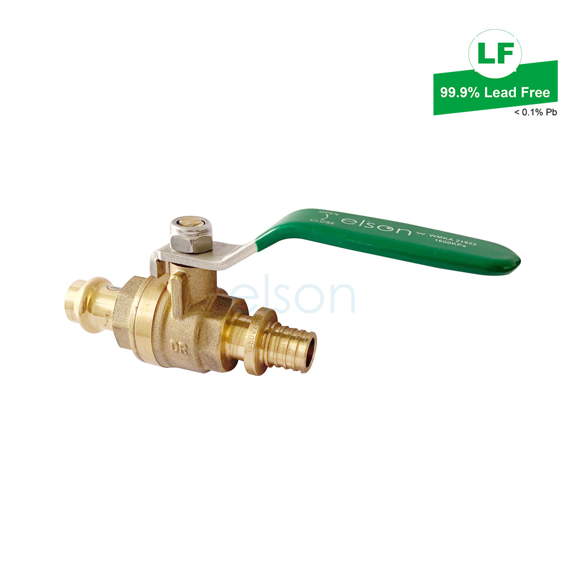 LF PRESS TO BUSHPEX PULL-ON PEX B/V LF DR BRASS L/H 16mm LF72390