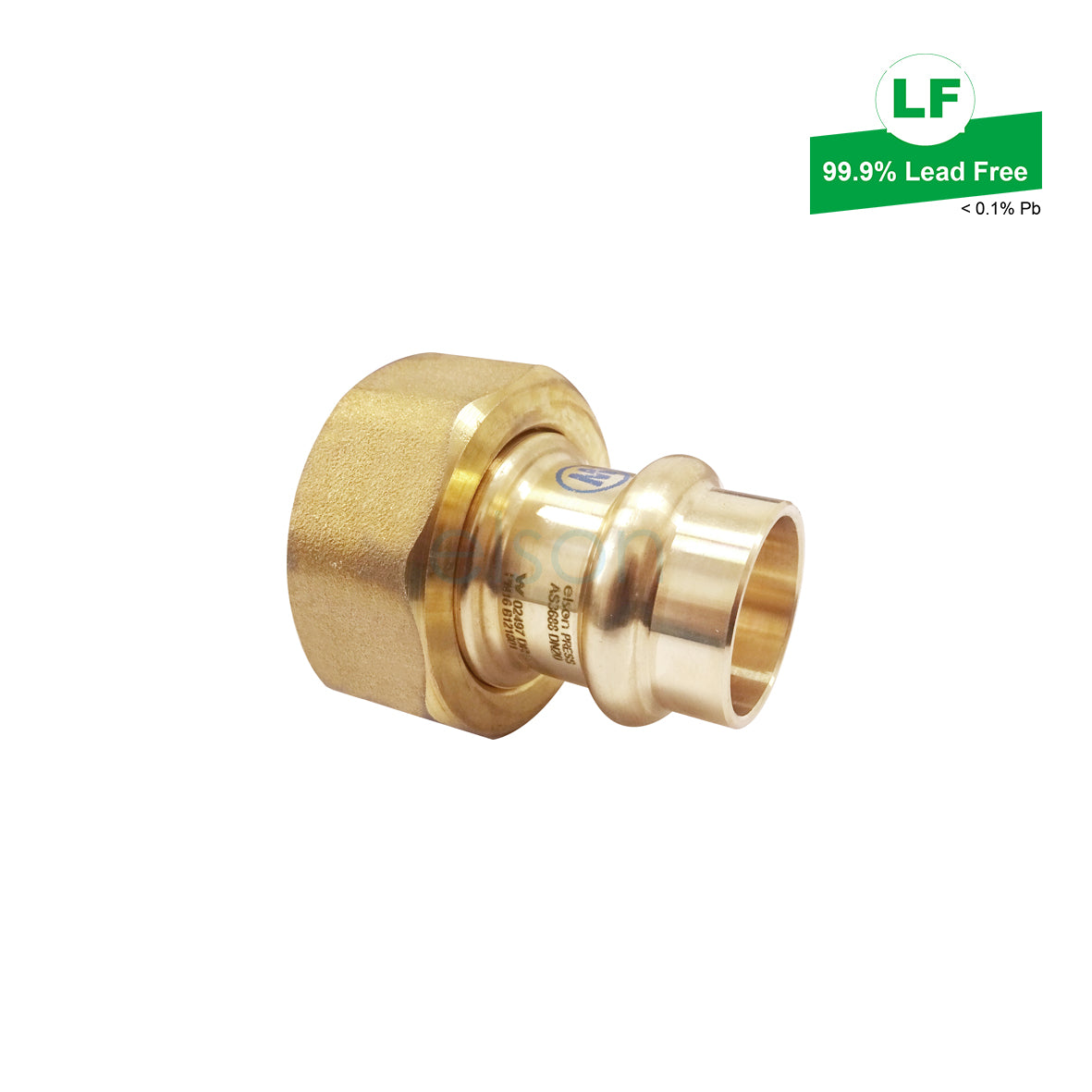 LF UNION BALL VALVE ADAPTOR LF DR BRASS DN20 PRESS LF73604