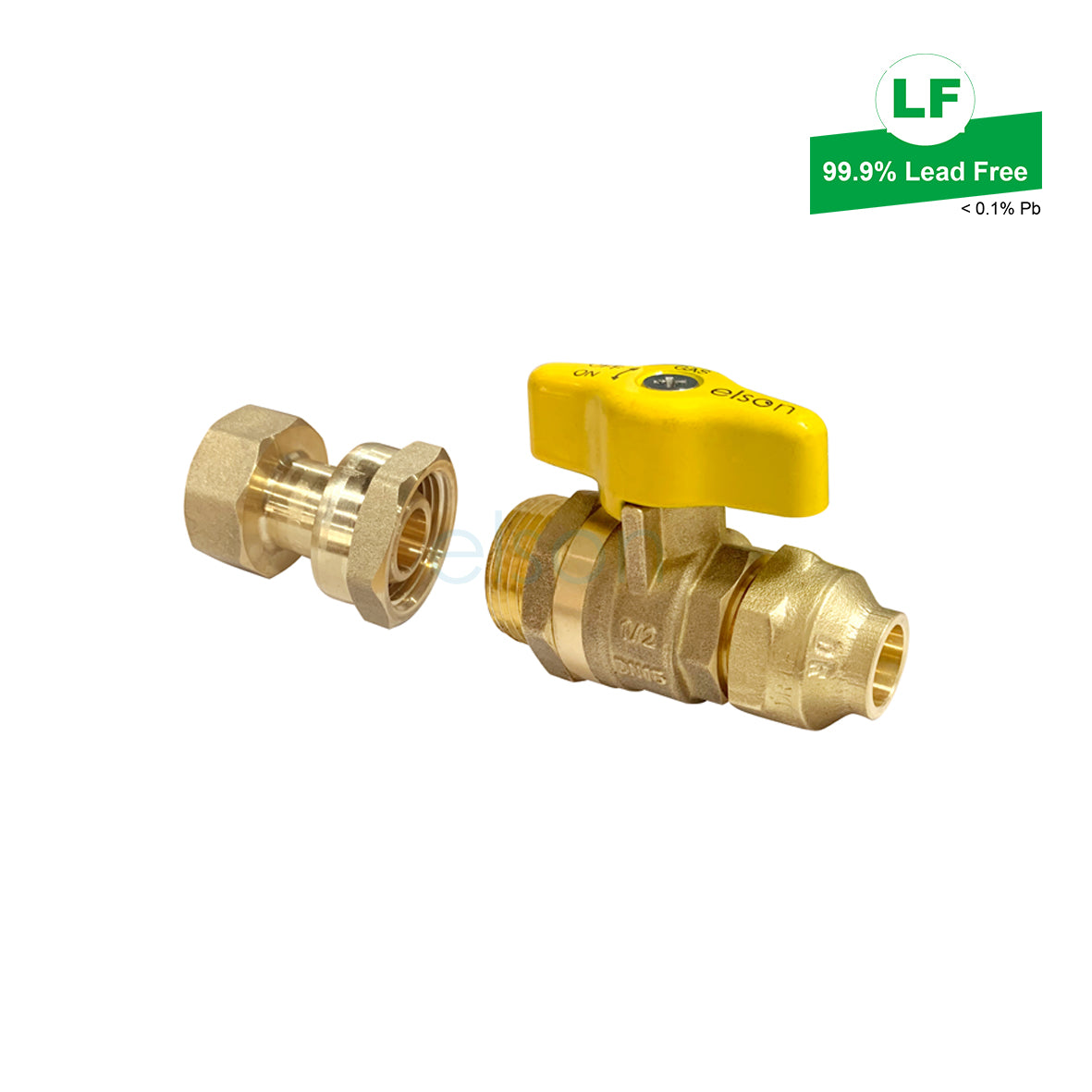 LF GAS UNION BALL VALVE LF DR BRASS G1/2 FI TO 15Cn FLARED LF73735