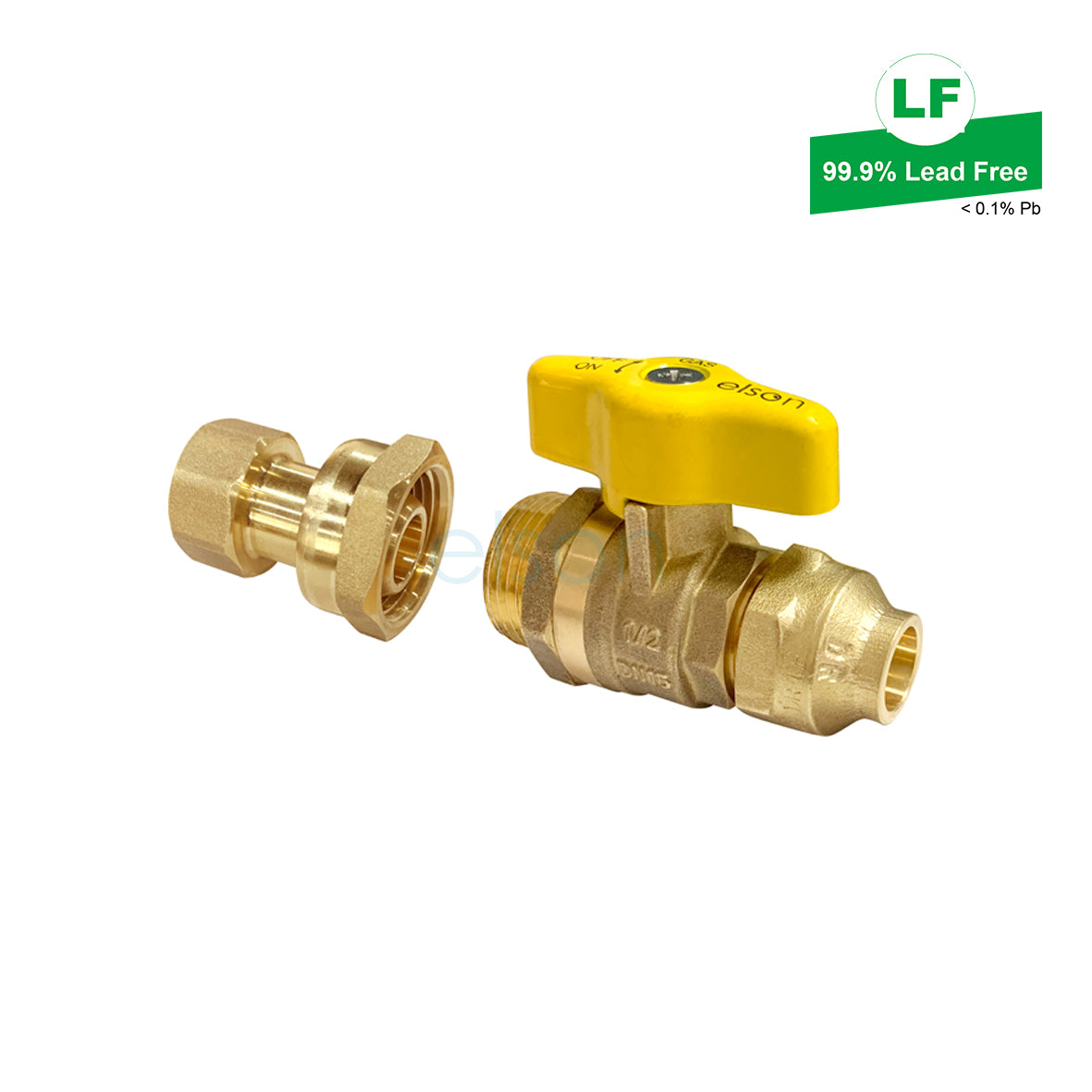 LF GAS UNION BALL VALVE LF DR BRASS G3/4 FI TO 20Cn FLARED LF73736