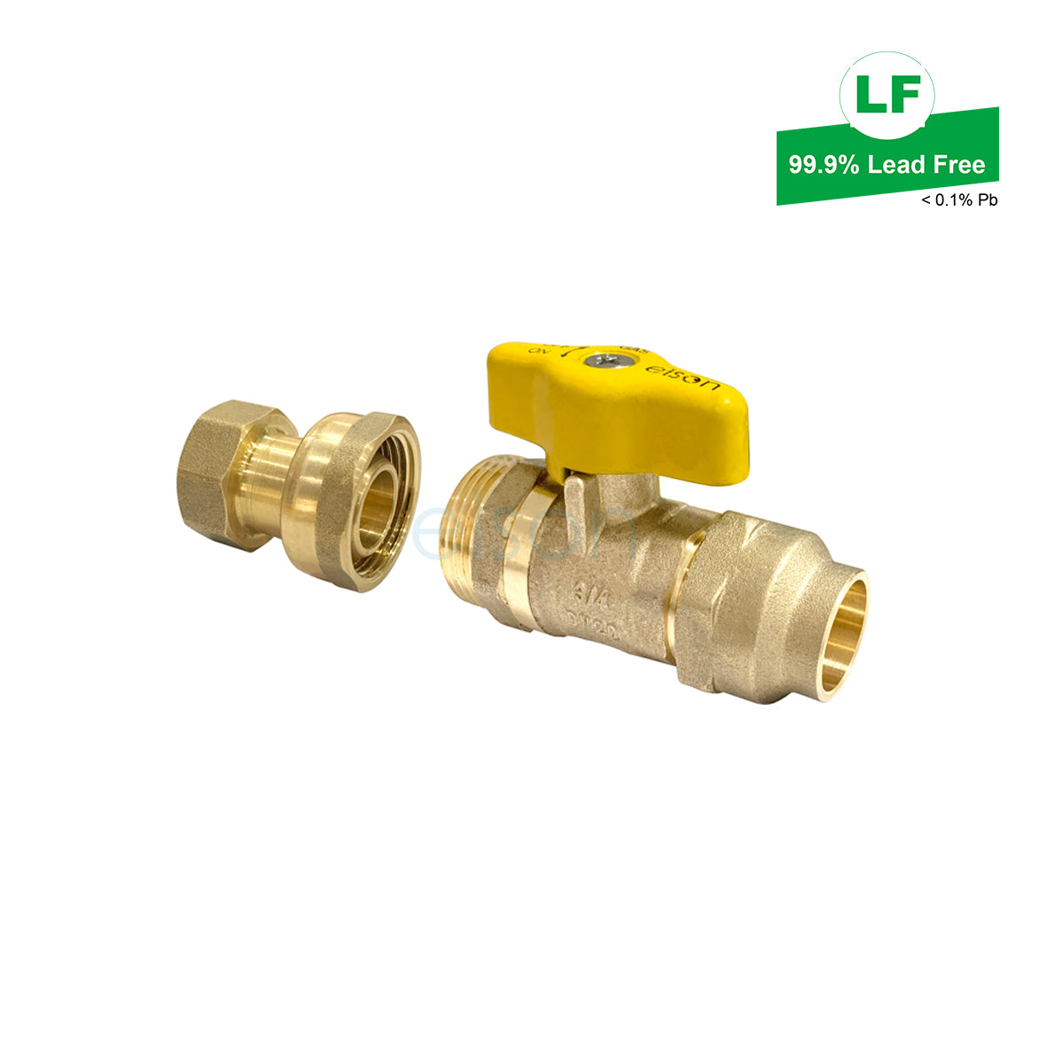 LF GAS UNION BALL VALVE LF DR BRASS G3/4 FI TO 15Cn FLARED LF73737