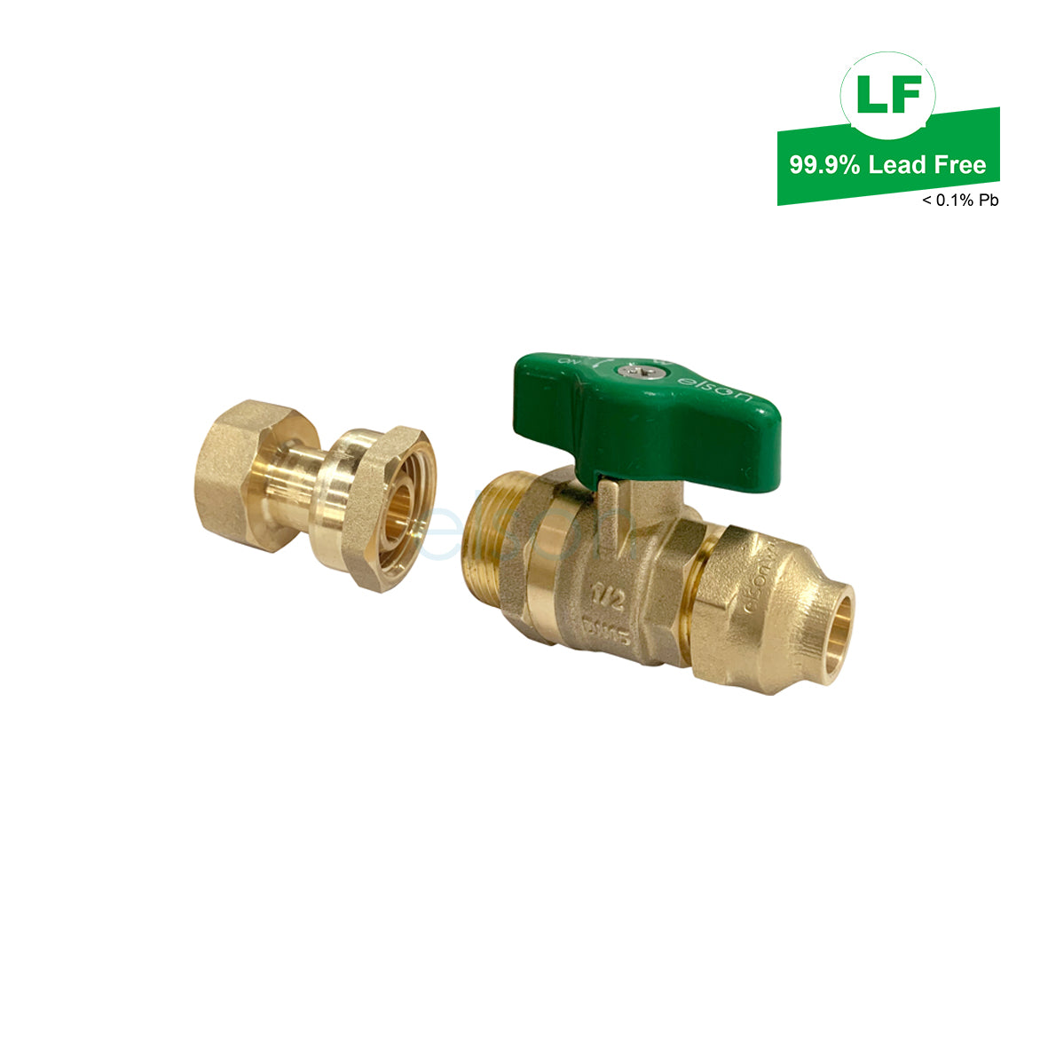 LF WATER UNION BALL VALVE LF DR BRASS G1/2 FI TO 15Cn FLARED LF73835