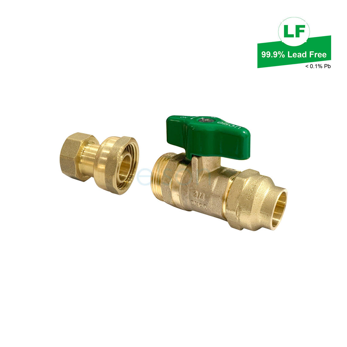 LF WATER UNION BALL VALVE LF DR BRASS G3/4 FI TO 20Cn FLARED LF73837