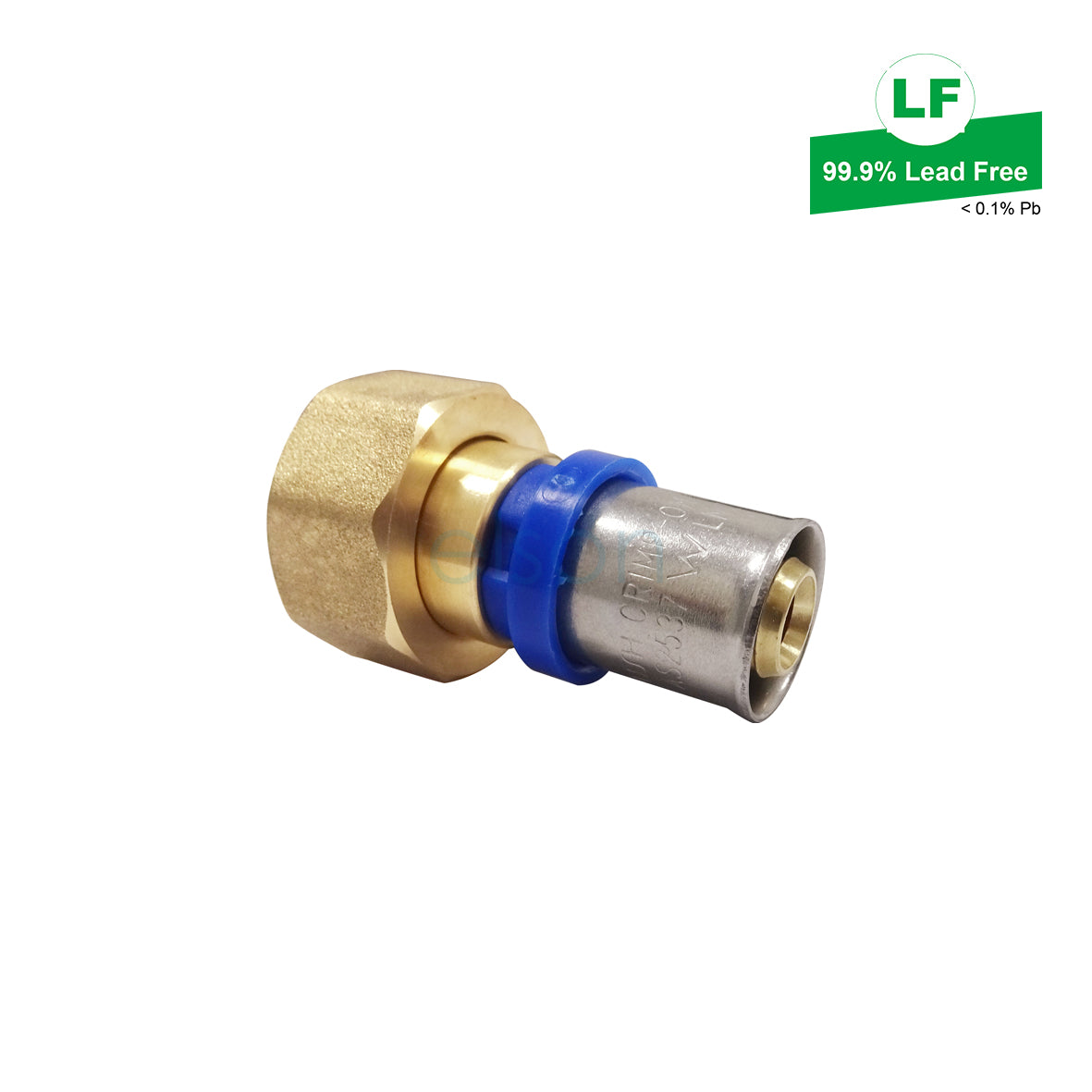 LF UNION BALL VALVE ADAPTOR LF DR BRASS 16MM CRIMP-ON PEX LF73903