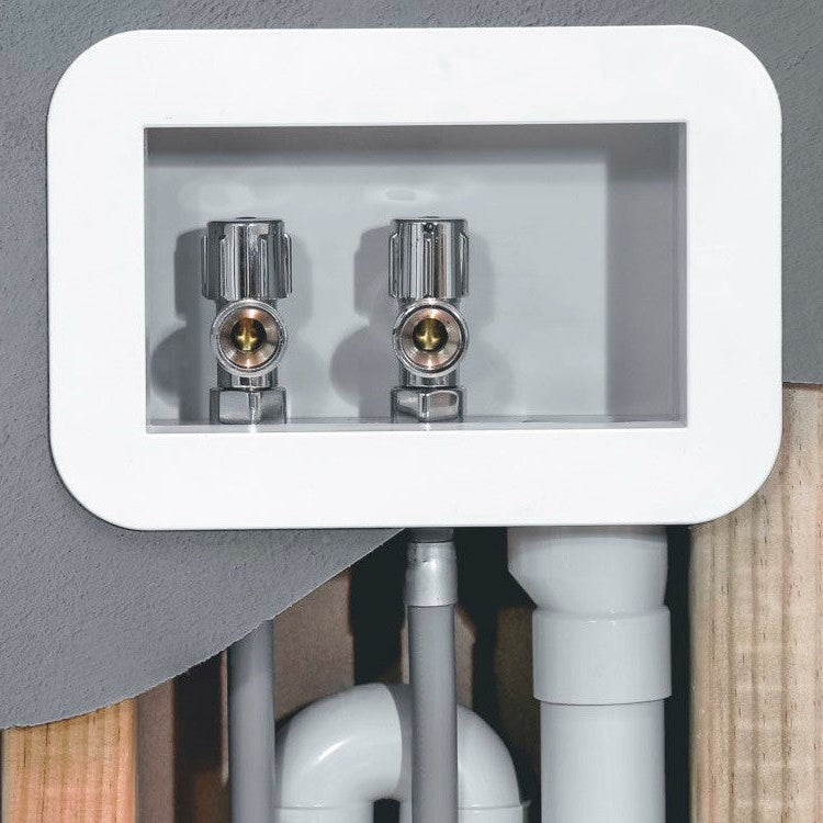 Laundry outlet box installed