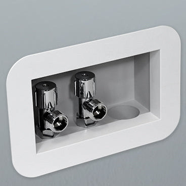 Laundry outlet box installed into the wall