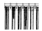 3000mm x 2000mm Box Stripe Polyester Shower Curtain