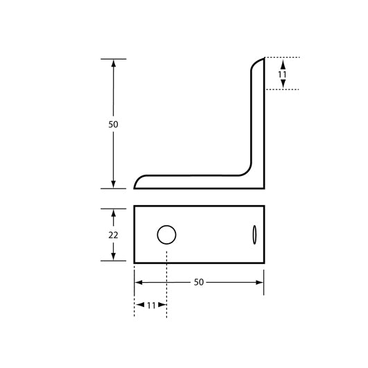 121 Angle Bracket in Designer Black