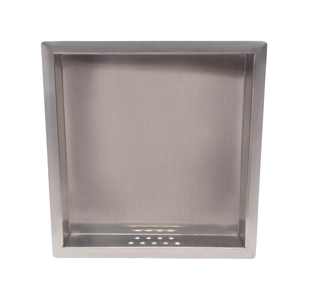 Anti-Ligature Large Recessed Soap and Shampoo Holder in Satin Stainless Steel