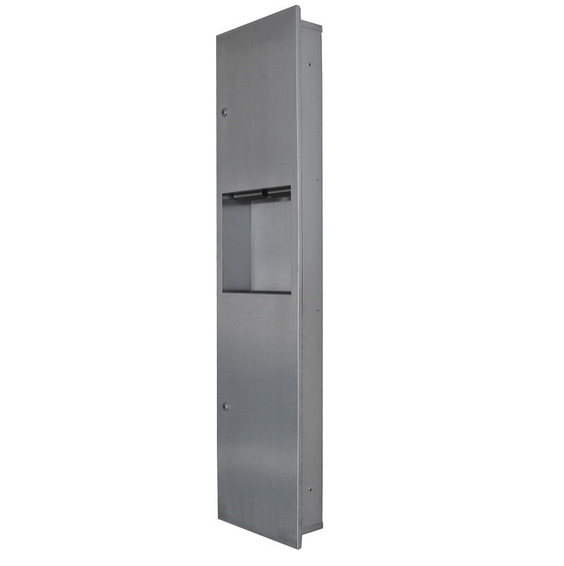Paper Towel Dispenser & Waste Receptacle - Recessed in Satin Stainless Steel - New model - ML706_REC_MK3