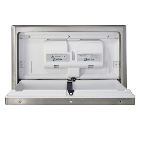 Recessed Horizontal Baby Change Station in Stainless Steel