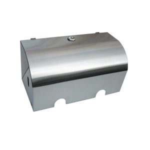 Double Toilet Roll Holder Lockable in Satin Stainless Steel