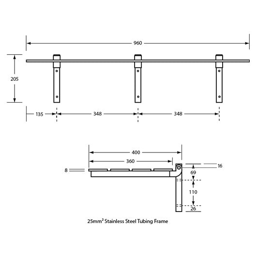 Accessible Folding Shower Seat in Compact Laminate