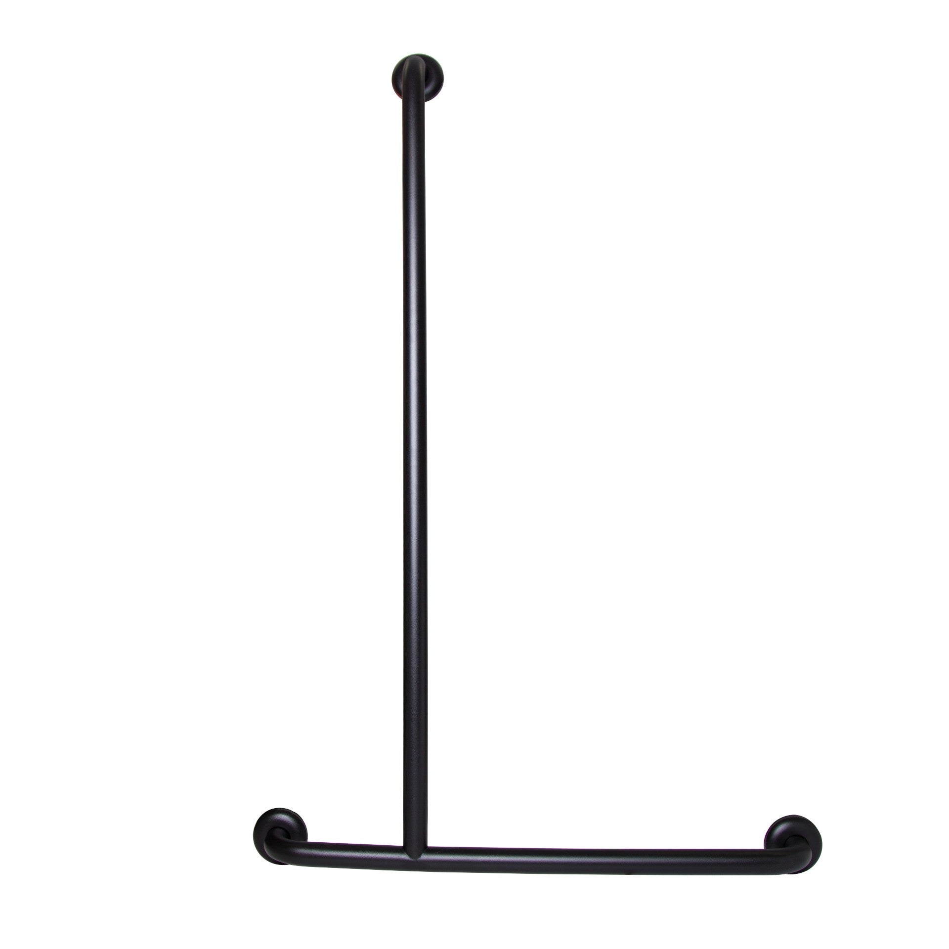 1100mm x700mm Offset Flush Mount Shower Grab Rail LH in Designer Black