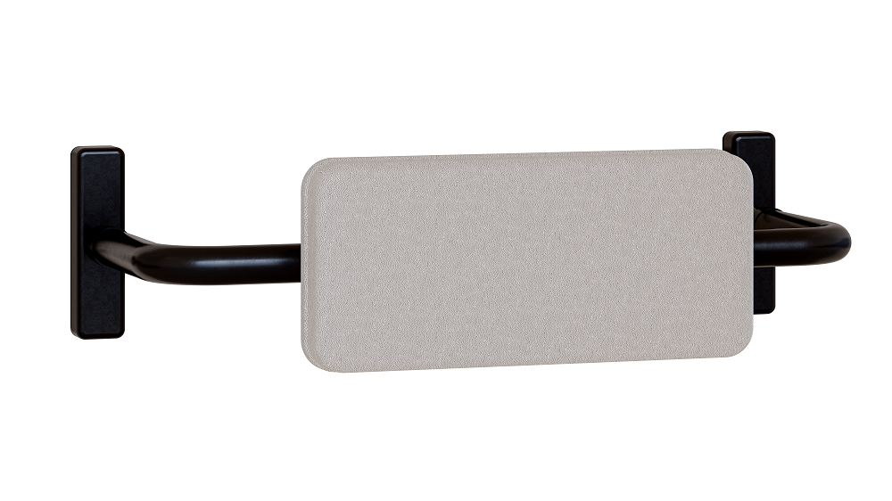 Straight Rail Padded Backrest in Designer Black