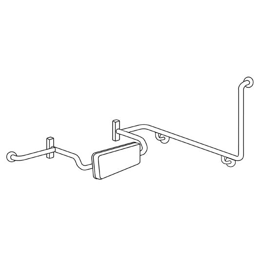 90° Grab Rail & Backrest LH Set