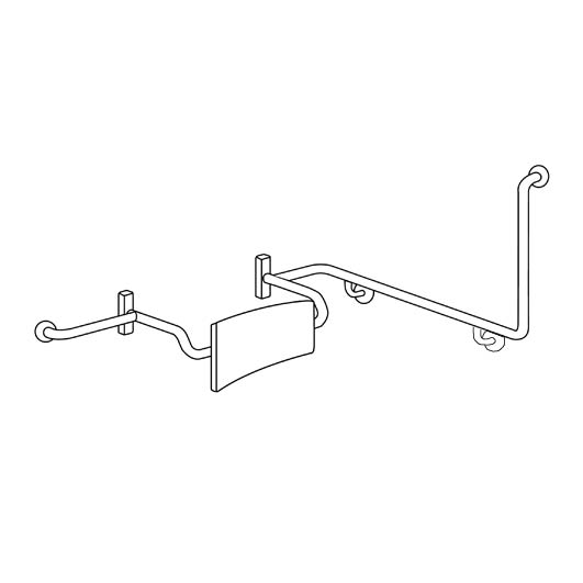 90° Grab Rail & Vandal Proof Backrest Set LH