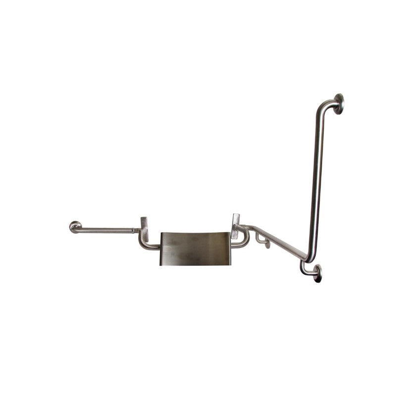 90° Grab Rail & Vandal Proof Backrest Set LH