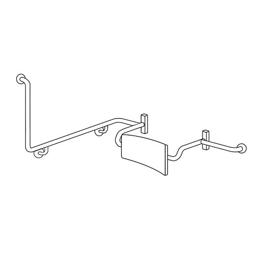 90° Grab Rail & Vandal Proof Backrest Set RH