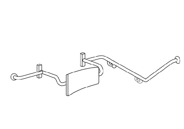 40° Grab Rail & Vandal Proof Backrest Set LH