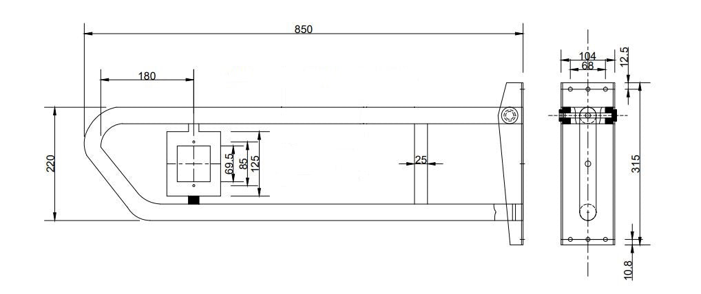Universal Pull Down Grab Rail with Nurse Call Facility