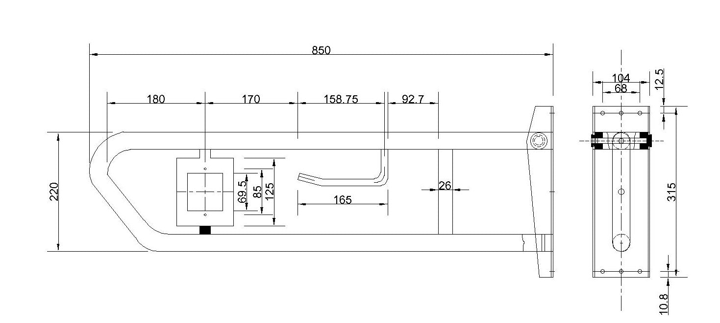 Universal Pull Down Grab Rail with Nurse Call Facility and Toilet Roll Holder