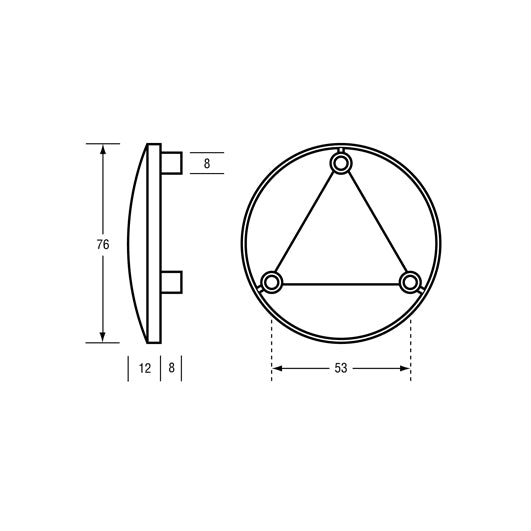 Bolt Through Hand Rail Fix Plate in Designer Black