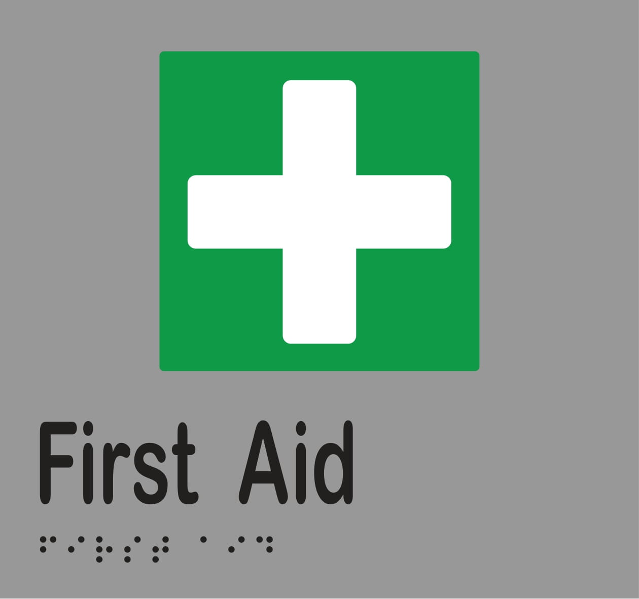 First Aid Braille Sign 160mmW x 150mmH